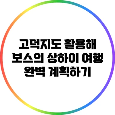 고덕지도 활용해 보스의 상하이 여행 완벽 계획하기