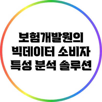 보험개발원의 빅데이터 소비자 특성 분석 솔루션