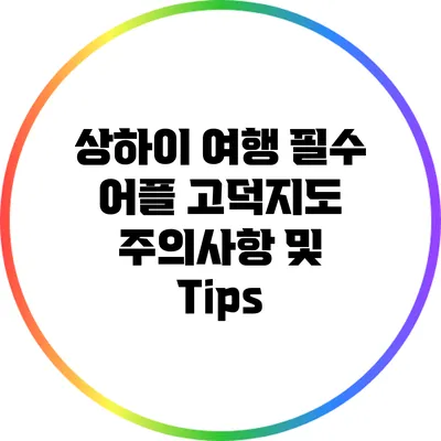 상하이 여행 필수 어플: 고덕지도 주의사항 및 Tips