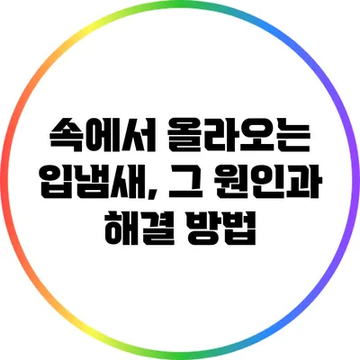 속에서 올라오는 입냄새, 그 원인과 해결 방법