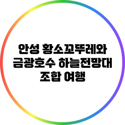 안성 황소꼬뚜레와 금광호수 하늘전망대 조합 여행