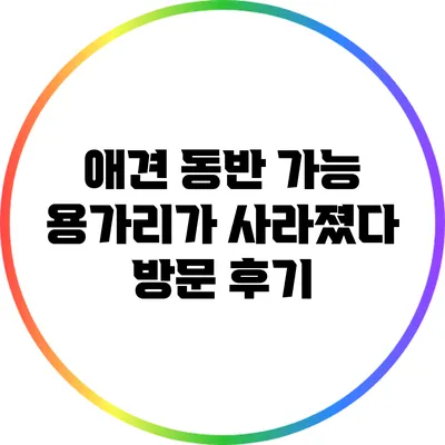 애견 동반 가능: 용가리가 사라졌다 방문 후기