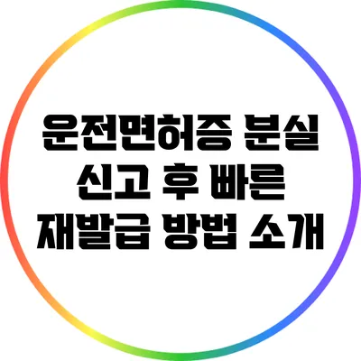 운전면허증 분실 신고 후 빠른 재발급 방법 소개