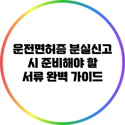 운전면허증 분실신고 시 준비해야 할 서류 완벽 가이드