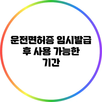 운전면허증 임시발급 후 사용 가능한 기간