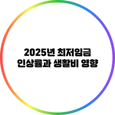 2025년 최저임금 인상률과 생활비 영향