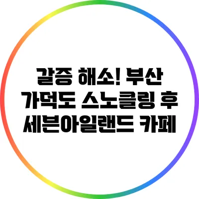 갈증 해소! 부산 가덕도 스노클링 후 세븐아일랜드 카페