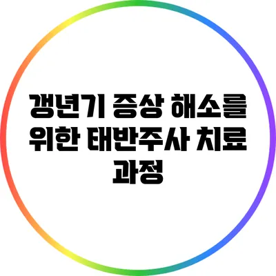 갱년기 증상 해소를 위한 태반주사 치료 과정