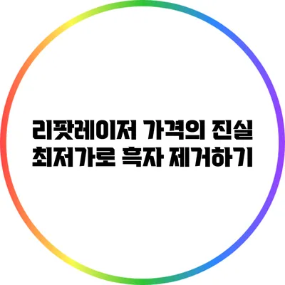 리팟레이저 가격의 진실: 최저가로 흑자 제거하기