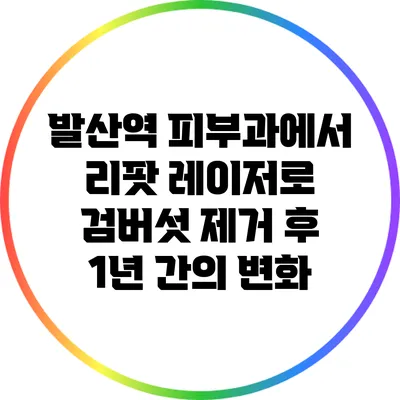 발산역 피부과에서 리팟 레이저로 검버섯 제거 후 1년 간의 변화