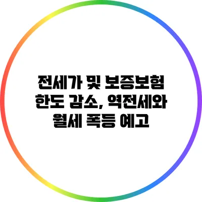 전세가 및 보증보험 한도 감소, 역전세와 월세 폭등 예고