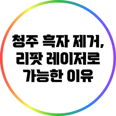 청주 흑자 제거, 리팟 레이저로 가능한 이유