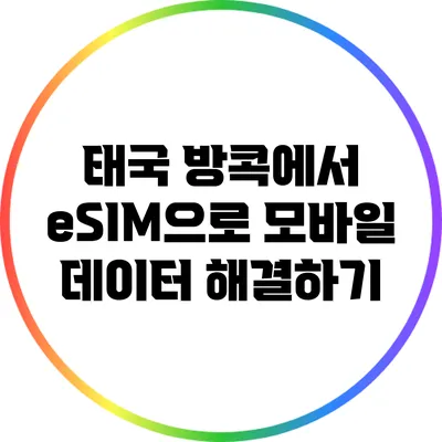 태국 방콕에서 eSIM으로 모바일 데이터 해결하기