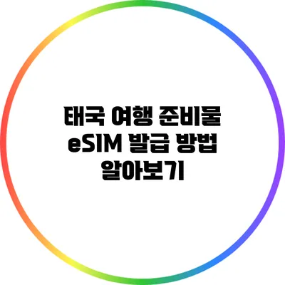 태국 여행 준비물: eSIM 발급 방법 알아보기