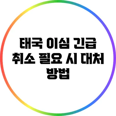 태국 이심 긴급 취소 필요 시 대처 방법