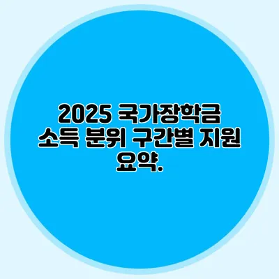 2025 국가장학금 소득 분위 구간별 지원 요약.