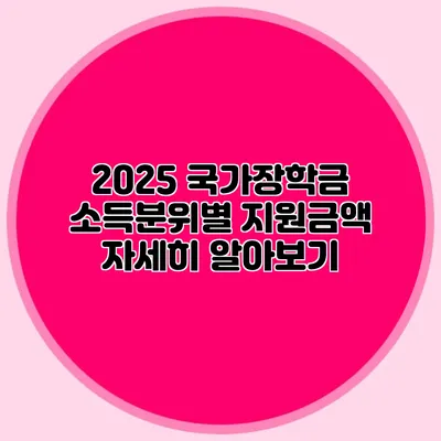 2025 국가장학금 소득분위별 지원금액 자세히 알아보기