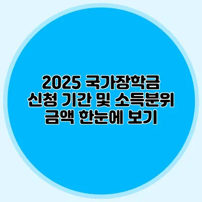 2025 국가장학금 신청 기간 및 소득분위 금액 한눈에 보기