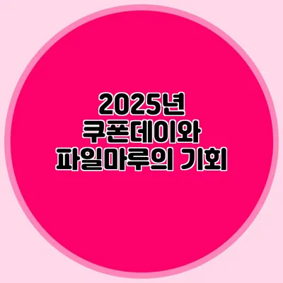 2025년 쿠폰데이와 파일마루의 기회