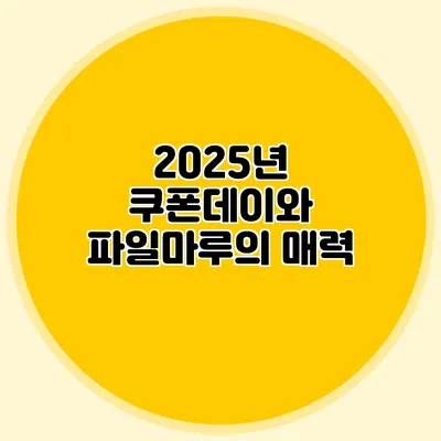 2025년 쿠폰데이와 파일마루의 매력