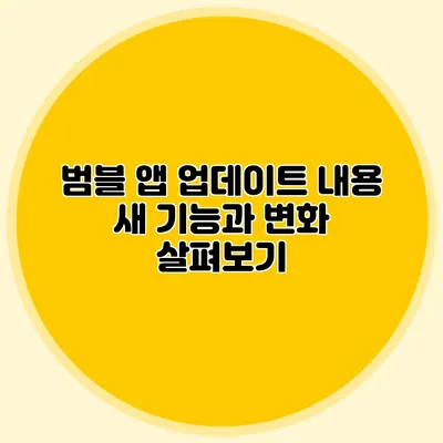 범블 앱 업데이트 내용 새 기능과 변화 살펴보기