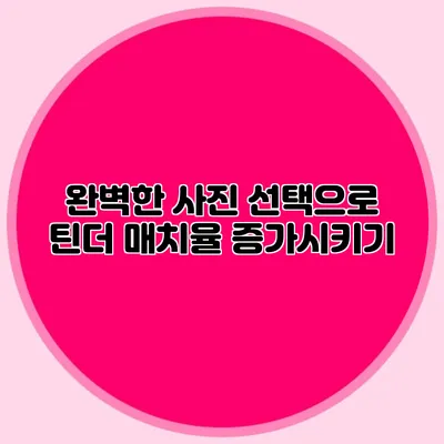 완벽한 사진 선택으로 틴더 매치율 증가시키기