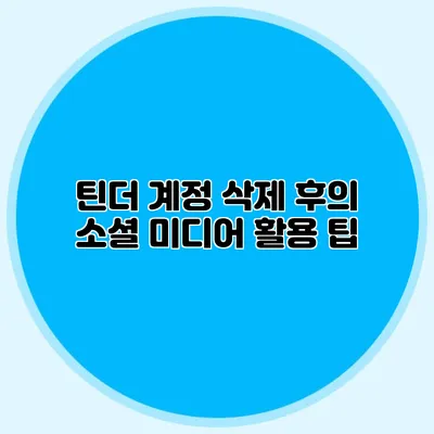 틴더 계정 삭제 후의 소셜 미디어 활용 팁