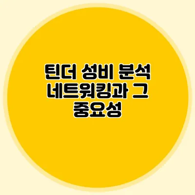 틴더 성비 분석 네트워킹과 그 중요성
