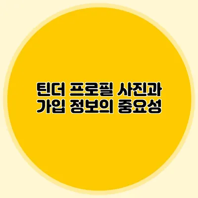 틴더 프로필 사진과 가입 정보의 중요성