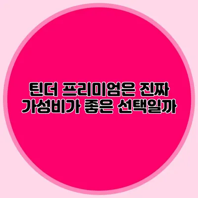 틴더 프리미엄은 진짜 가성비가 좋은 선택일까?