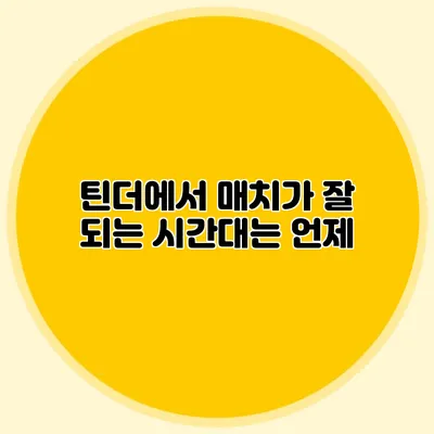 틴더에서 매치가 잘 되는 시간대는 언제?