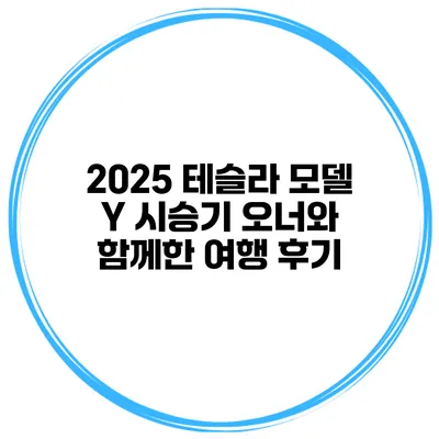 2025 테슬라 모델 Y 시승기 오너와 함께한 여행 후기