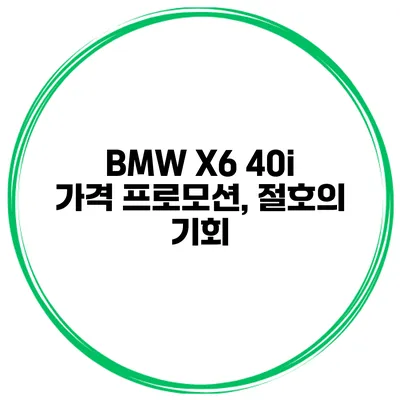 BMW X6 40i 가격 프로모션, 절호의 기회