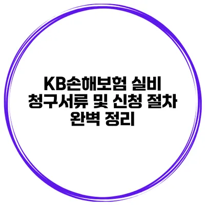 KB손해보험 실비 청구서류 및 신청 절차 완벽 정리