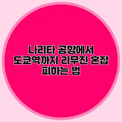 나리타 공항에서 도쿄역까지 리무진 혼잡 피하는 법
