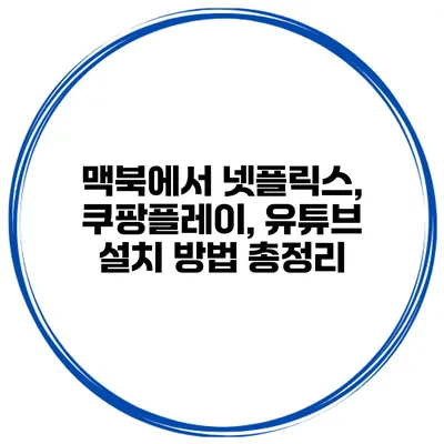 맥북에서 넷플릭스, 쿠팡플레이, 유튜브 설치 방법 총정리