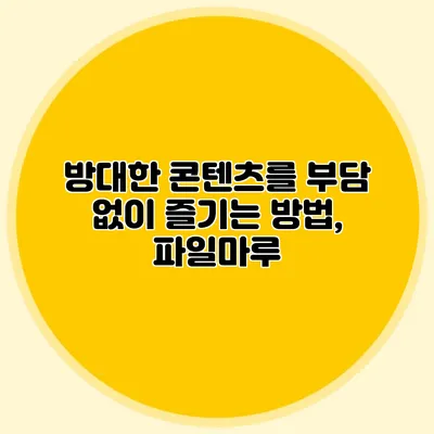 방대한 콘텐츠를 부담 없이 즐기는 방법, 파일마루