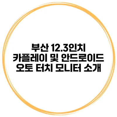 부산 12.3인치 카플레이 및 안드로이드 오토 터치 모니터 소개