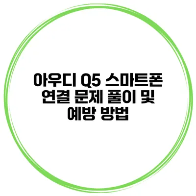 아우디 Q5 스마트폰 연결 문제 풀이 및 예방 방법