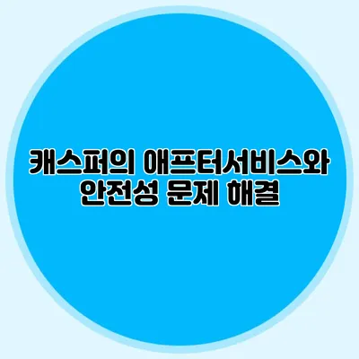 캐스퍼의 애프터서비스와 안전성 문제 해결
