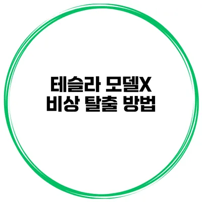 테슬라 모델X 비상 탈출 방법