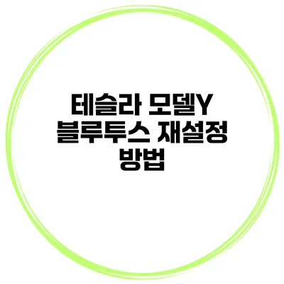 테슬라 모델Y 블루투스 재설정 방법